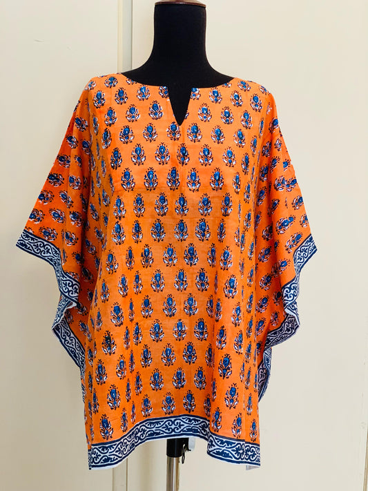 Block-Print Poncho-Kurti
