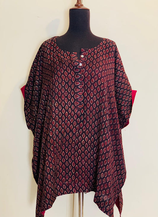 Ajrakh Poncho Kurti