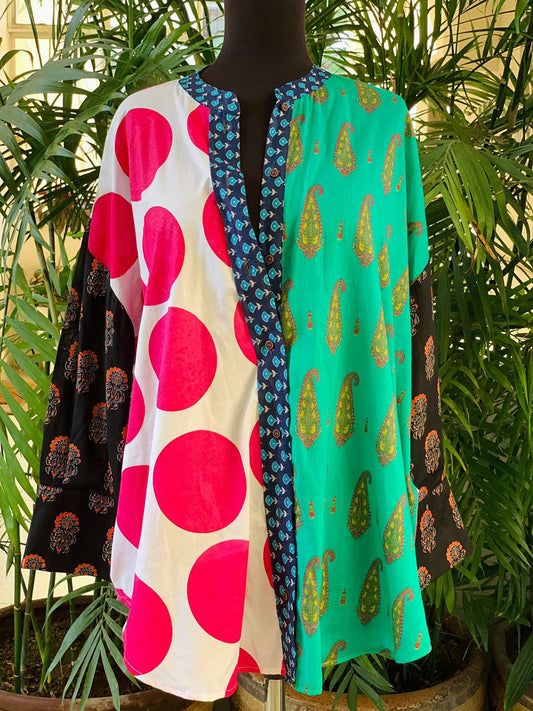 Polka Block-Print Buttondown